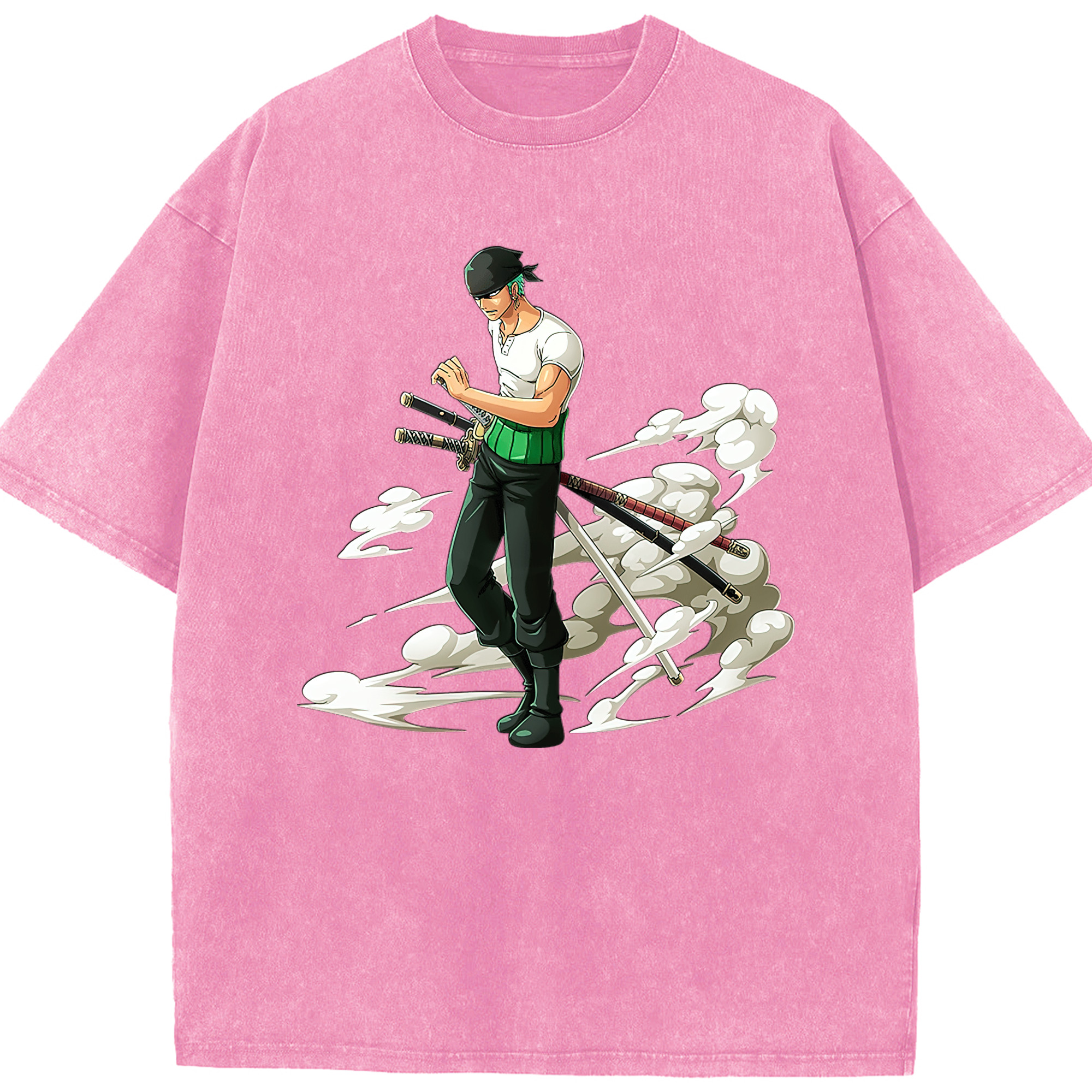ワンピース ロロノア・ゾロ ONE PIECE Roronoa Zoro 綿100% ヴィンテージ風 半袖Tシャツ（フロントプリント）